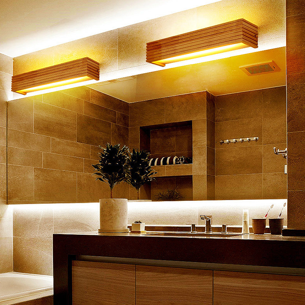 Houten LED Badkamer Wandlamp met Rustiek Ontwerp en Energiezuinige Verlichting-6