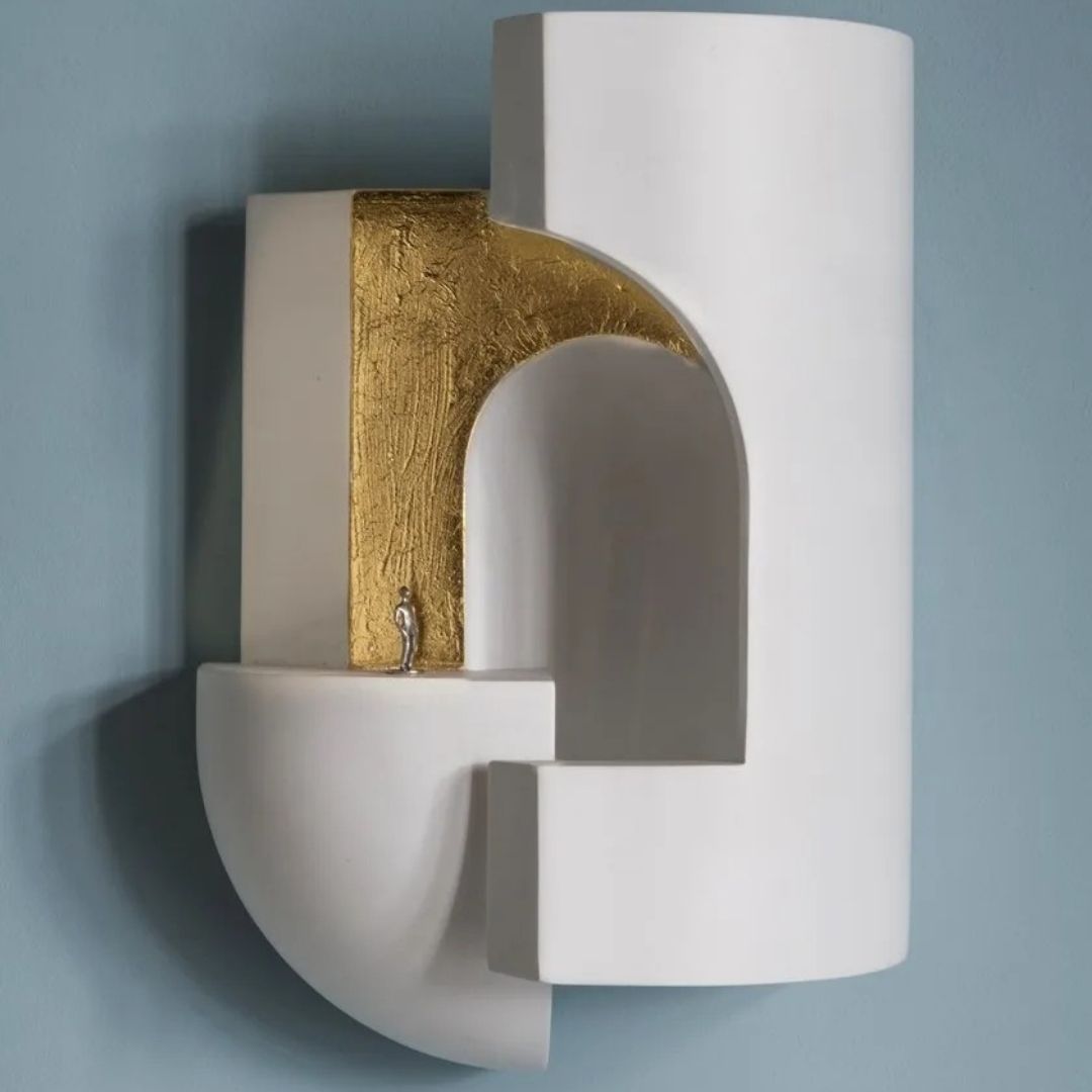 Wandlamp Wit Pleisterwerk LED Binnenlamp Gebogen Ontwerp