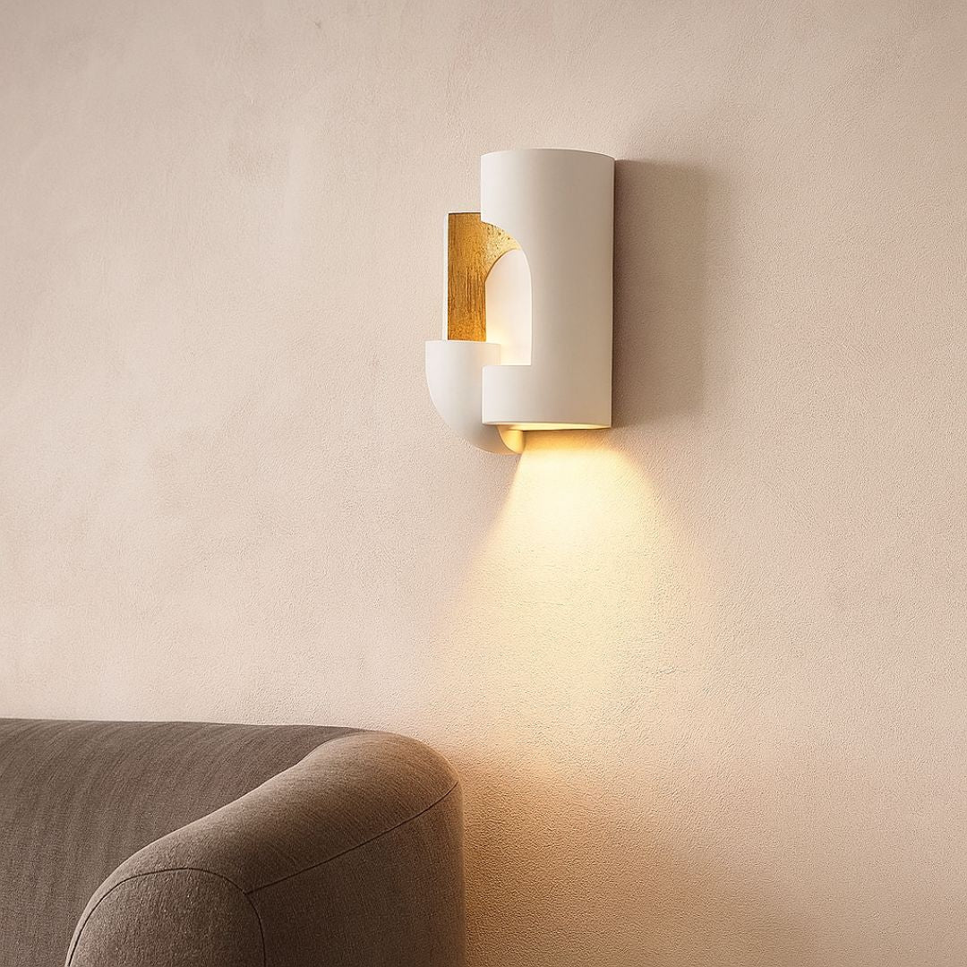 Wandlamp Wit Pleisterwerk LED Binnenlamp Gebogen Ontwerp