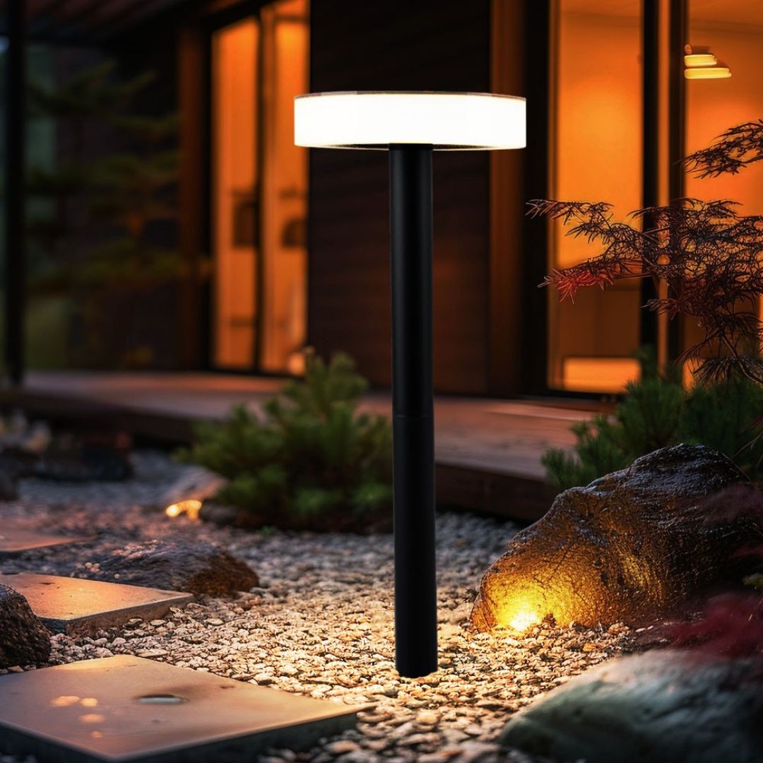 Zwarte Solar LED Tuinlamp met Grondspies voor Buiten