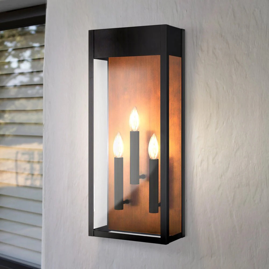 Buiten Wandlamp met 3 Lichten in Mat Zwart - Duurzaam en Stijlvol