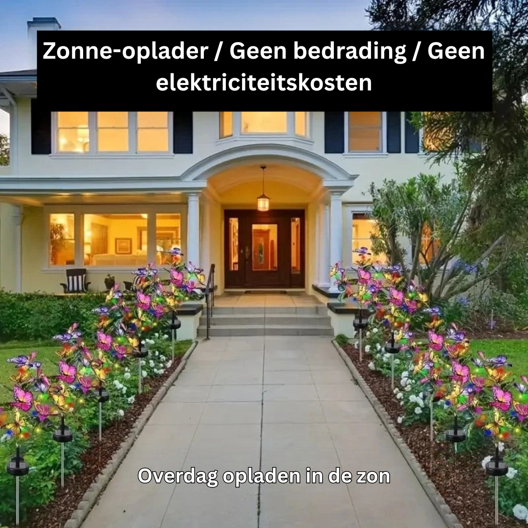 Solar Tuinverlichting Vlinder LED - Waterdicht en Duurzaam voor Sfeervolle Tuin