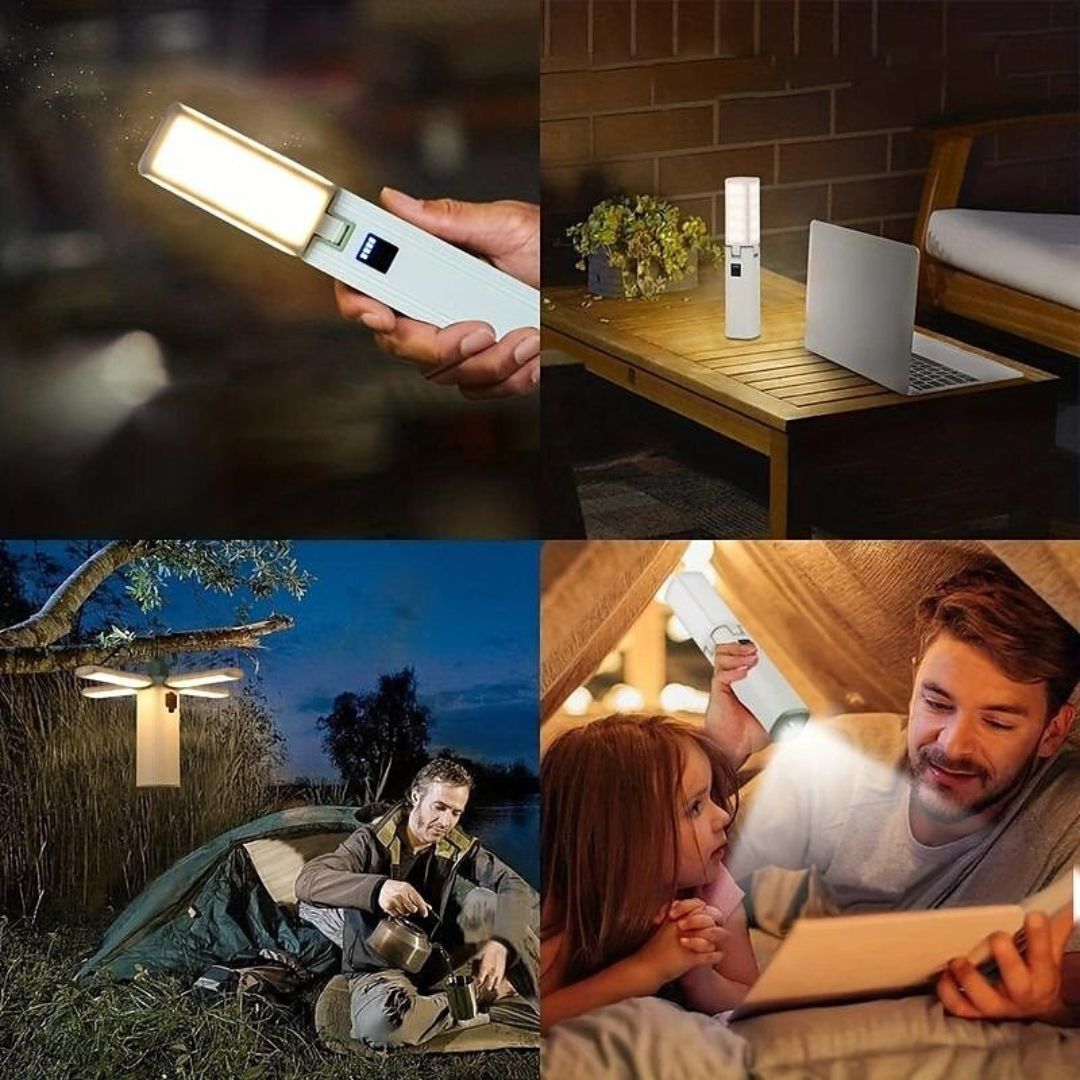 3-in-1 Campinglamp USB Oplaadbare Tentlantaarn met Telefoonoplader