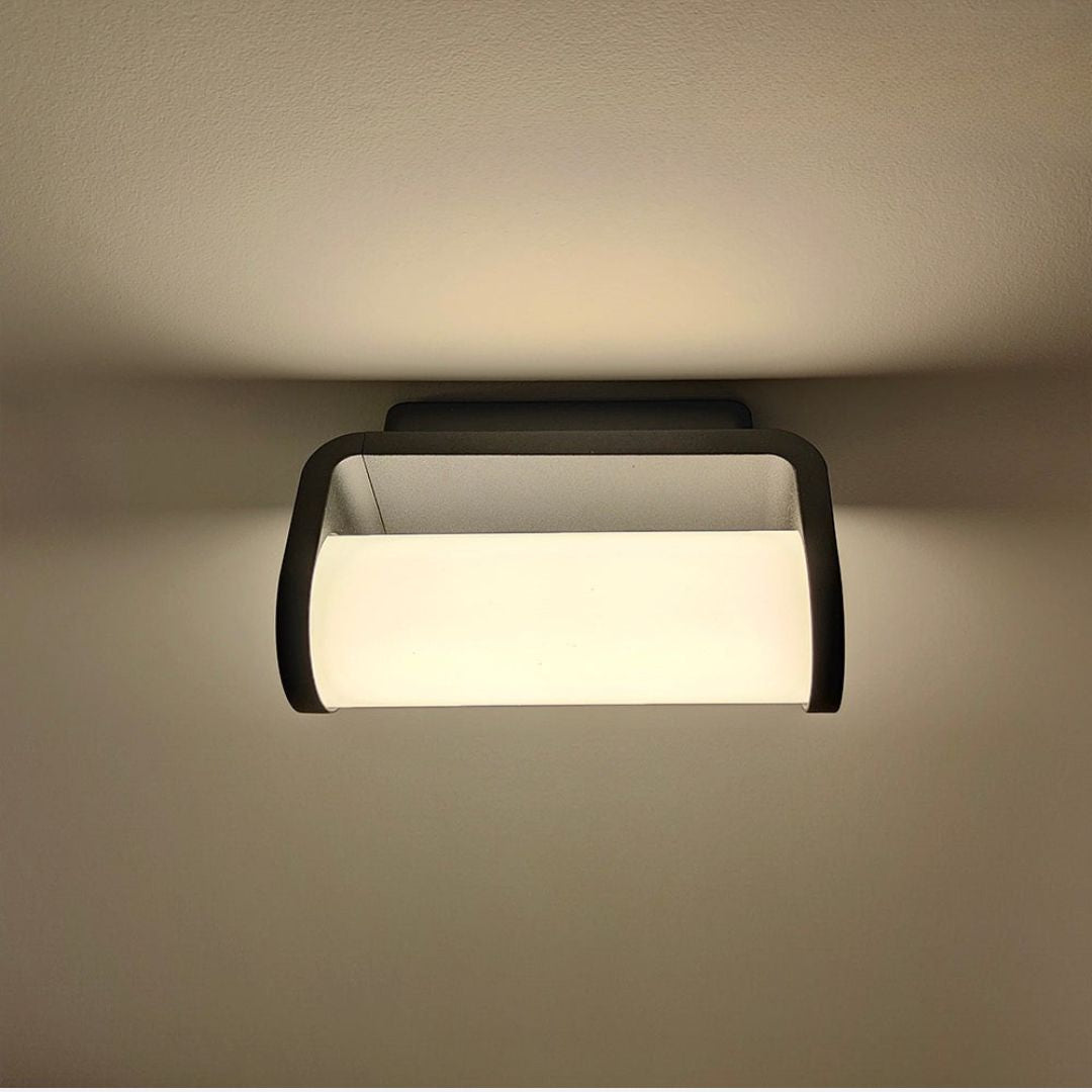 Buiten Wandlamp LED in Minimalistisch Zwart Aluminium met 3000K Verlichting