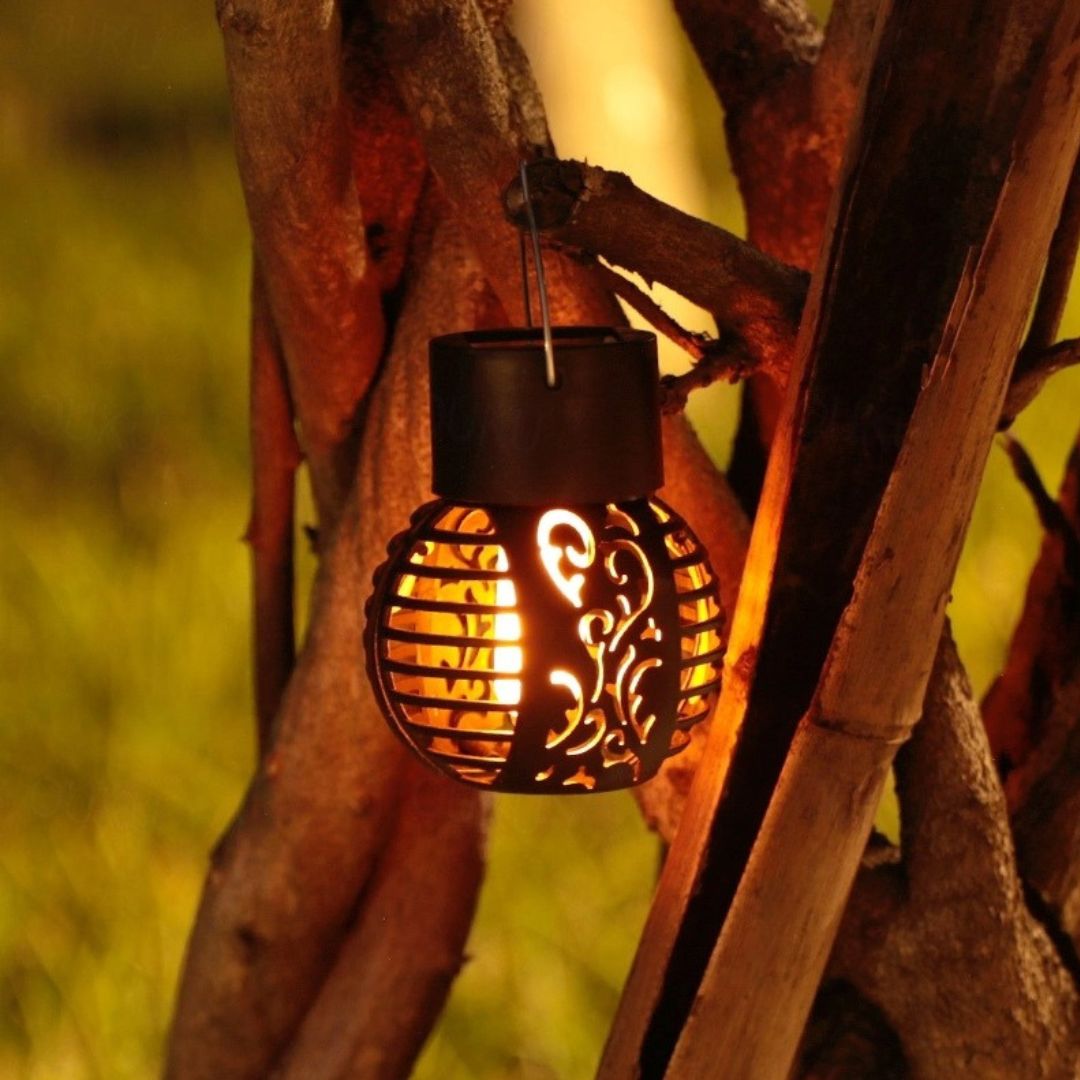 Solar Hangende Lantaarns Buiten Waterdicht Vlam Effect