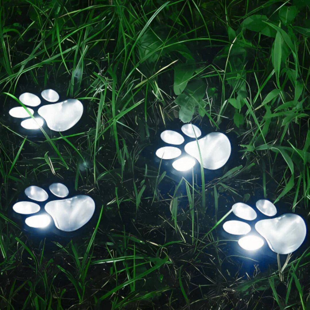Solar Buitenlamp met Schemersensor - Waterdichte Tuinverlichting met Pootafdruk