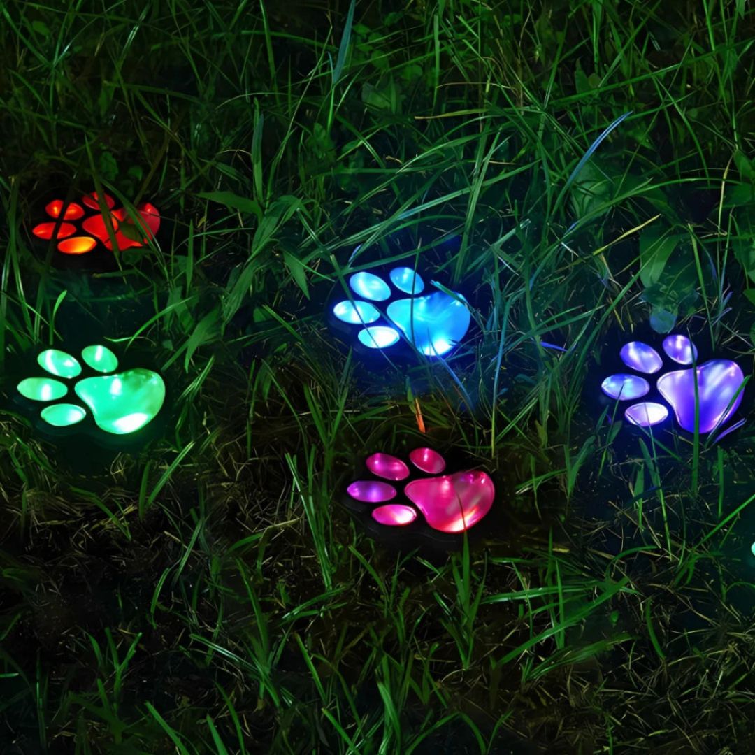 Solar Buitenlamp met Schemersensor - Waterdichte Tuinverlichting met Pootafdruk