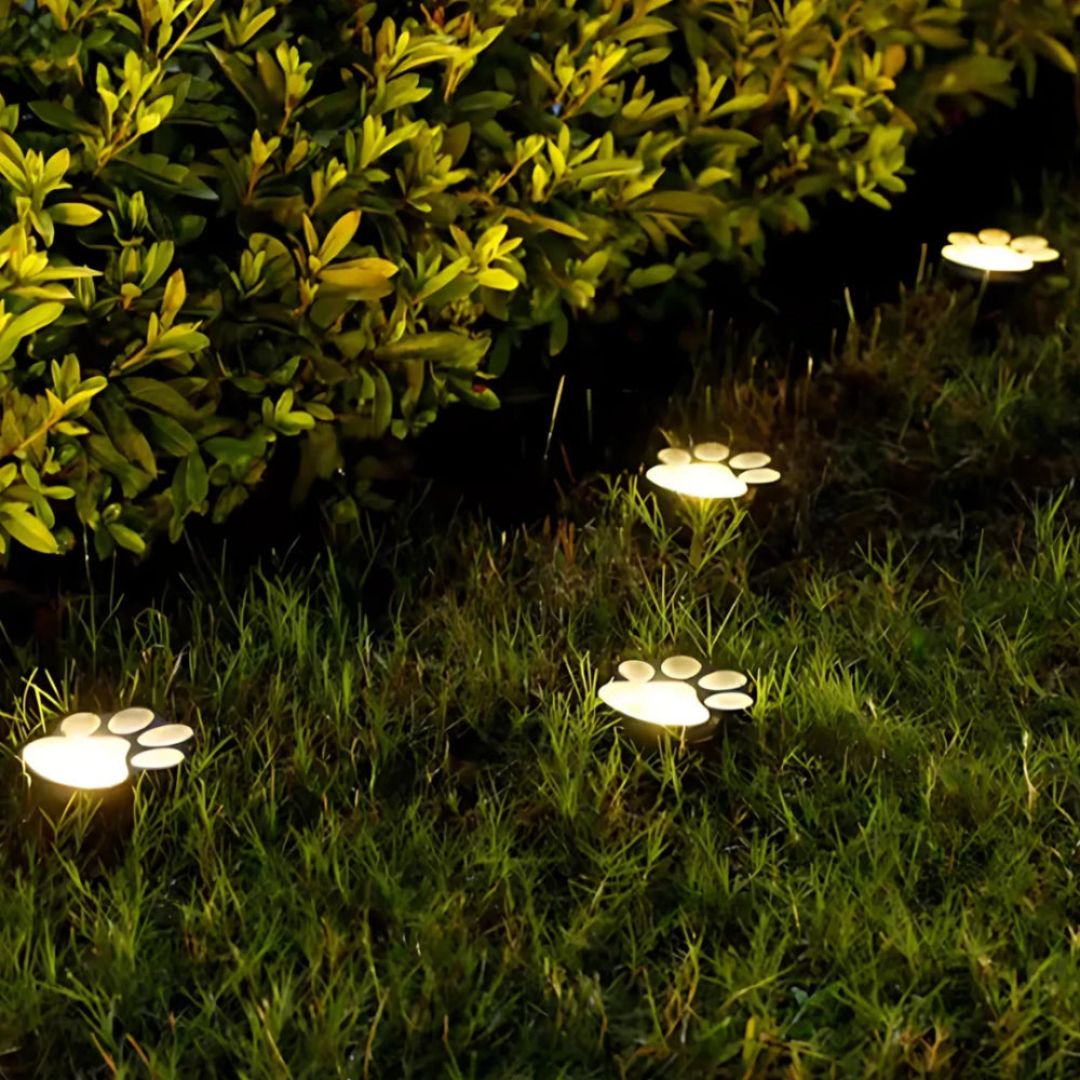 Solar Buitenlamp met Schemersensor - Waterdichte Tuinverlichting met Pootafdruk