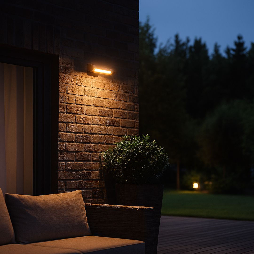 LED Buitengevelarmatuur Zwart IP44 Warm Wit