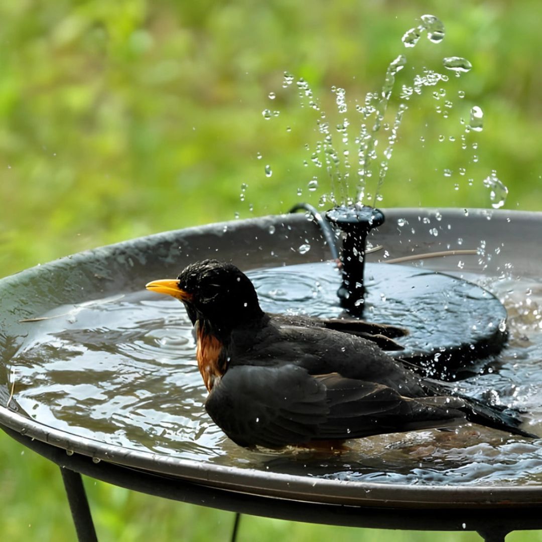 Zonne-energie Tuin Fontein met 7 Spuitpatronen en Dusk Sensor - Duurzaam Waterornament