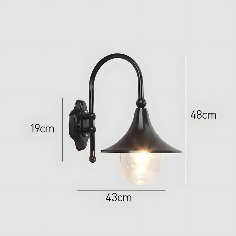 Vintage Buitenwandlamp IP54 in Zwart – Klassieke Aluminium Wandlamp