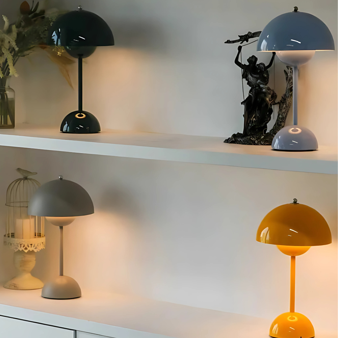 Versacio® Tafellamp – Dimbare Retro Paddenstoellamp voor Sfeer & Stijl