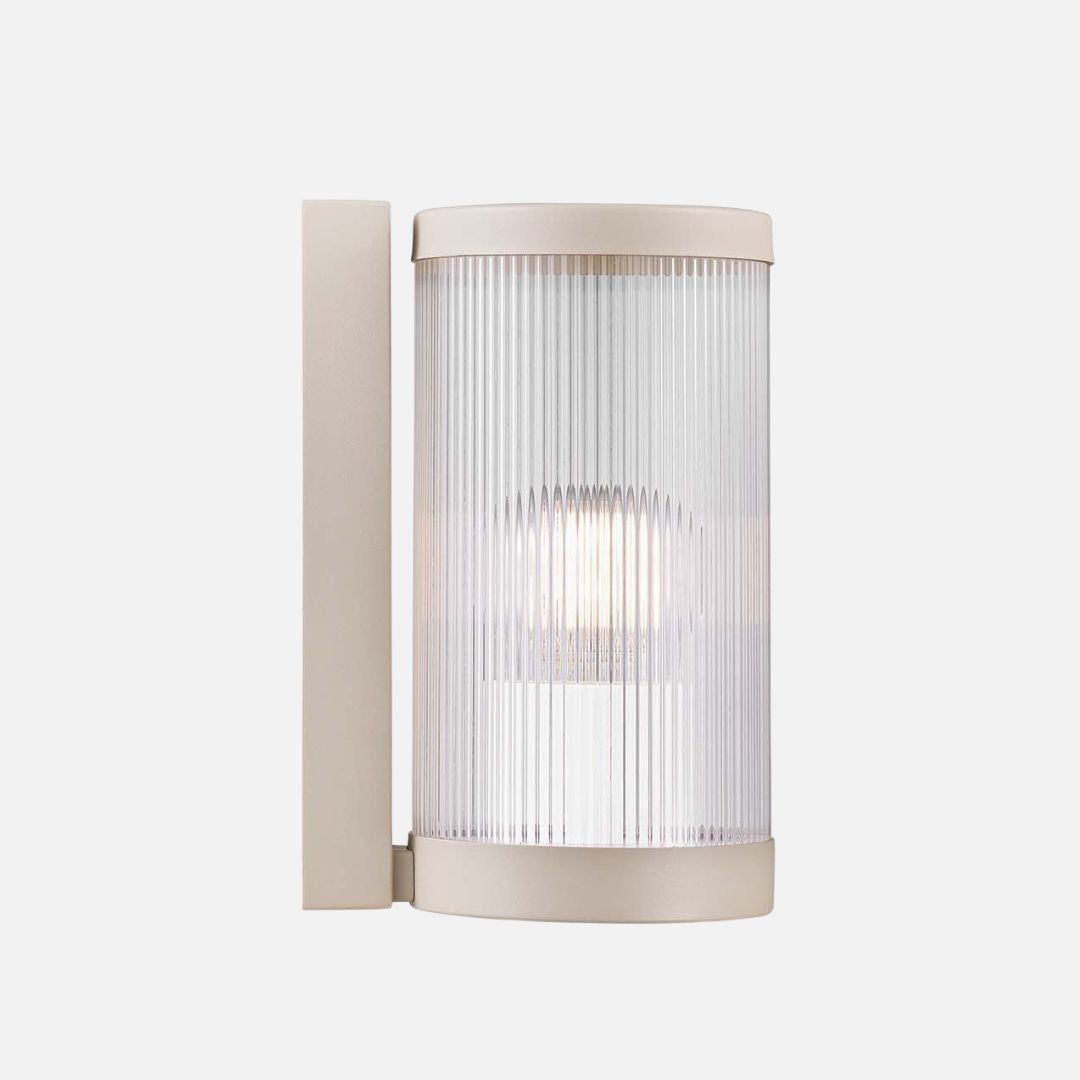 Moderne Wandlamp met Ribbelglas en Aluminium – Sfeervolle Muurlamp 25 cm