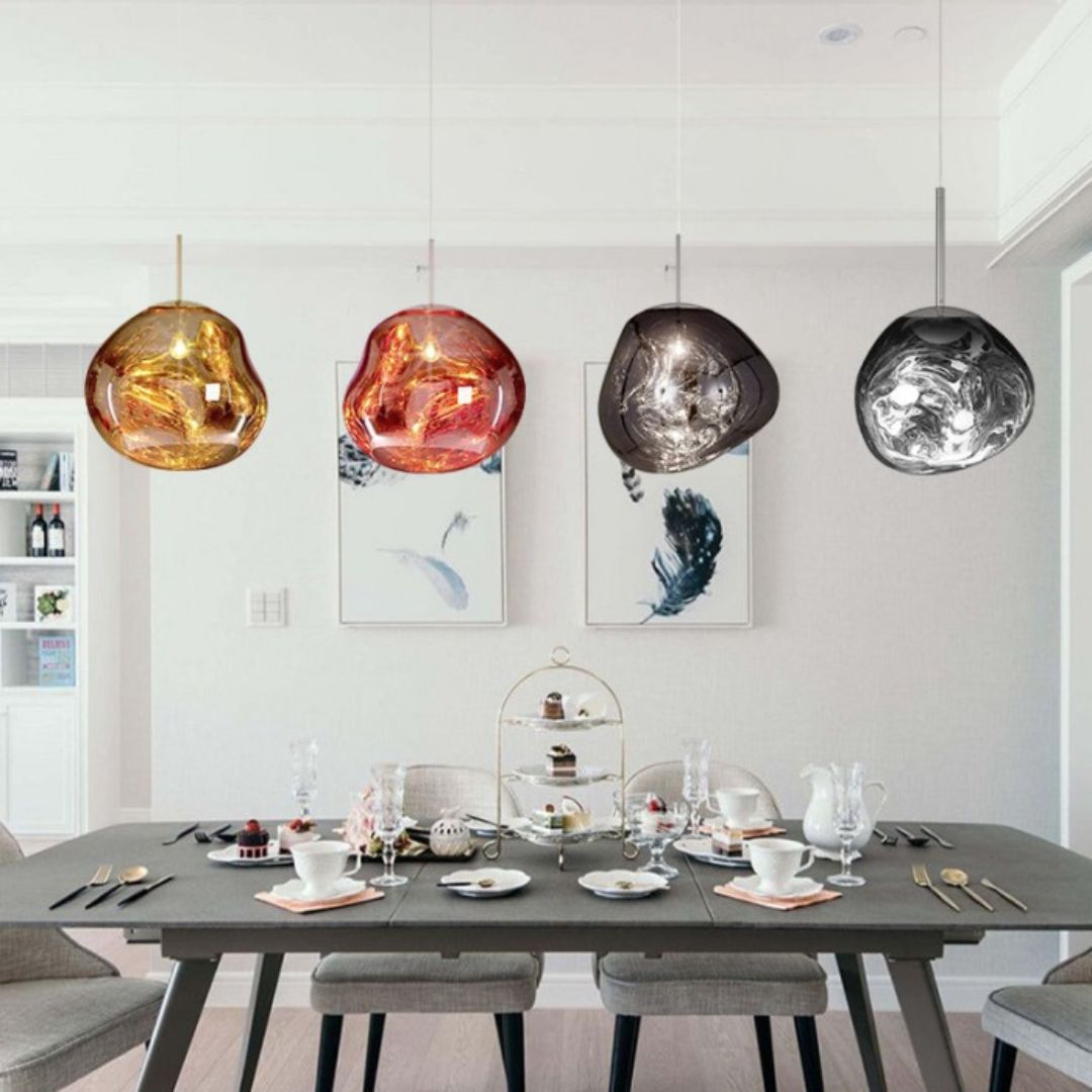 Acryl Bol Hanglamp E27 Gepolijst Goud Rood Zilver Rookgrijs 4 Maten