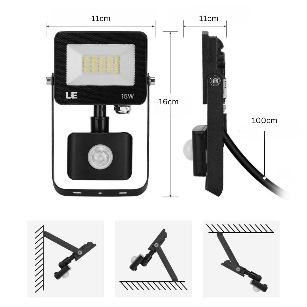 LED-schijnwerper met bewegingssensor 15W/30W/50W 5000K Waterdicht voor buiten