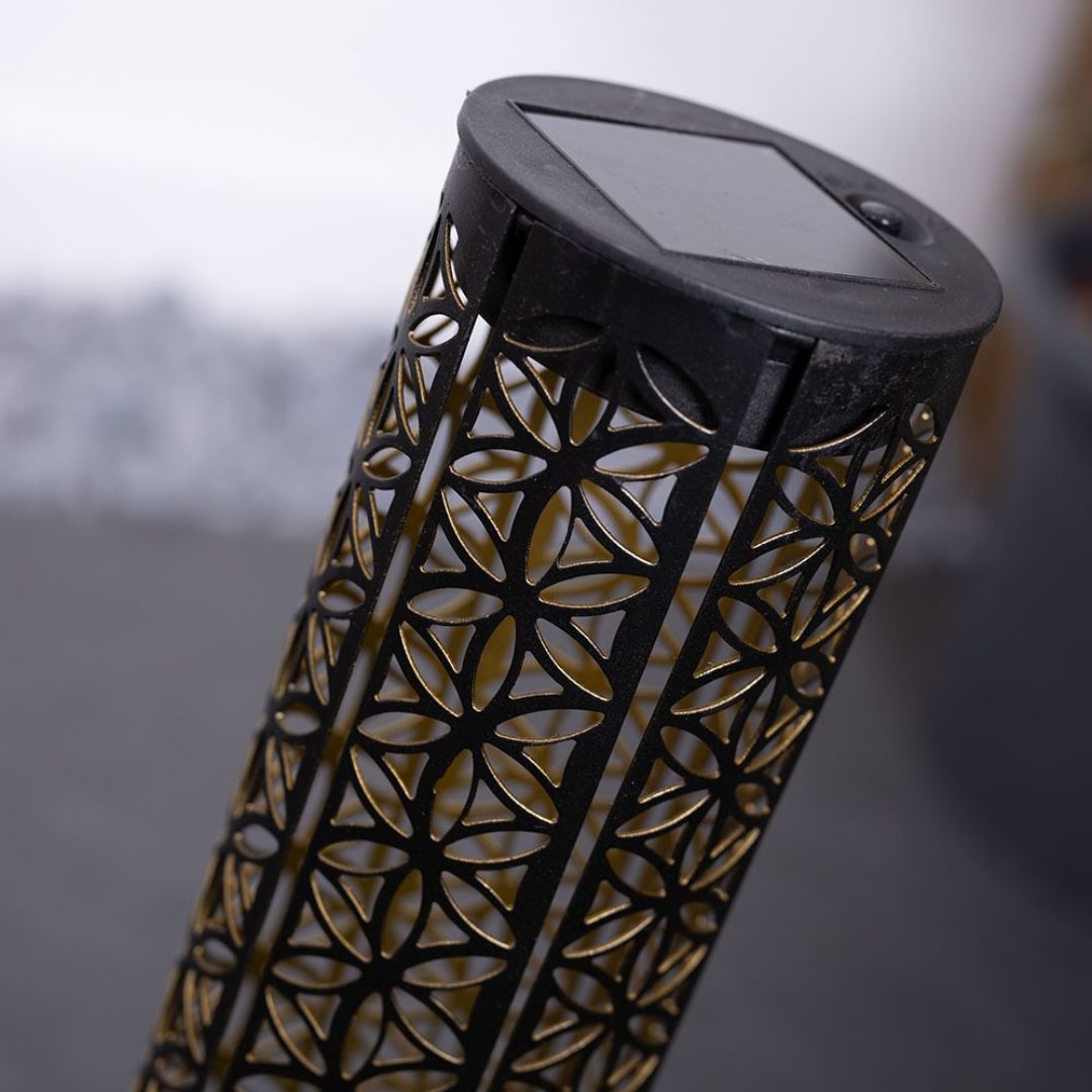 Zonne tuinlampen Zwart Goud LED Buiten Waterdicht IP44