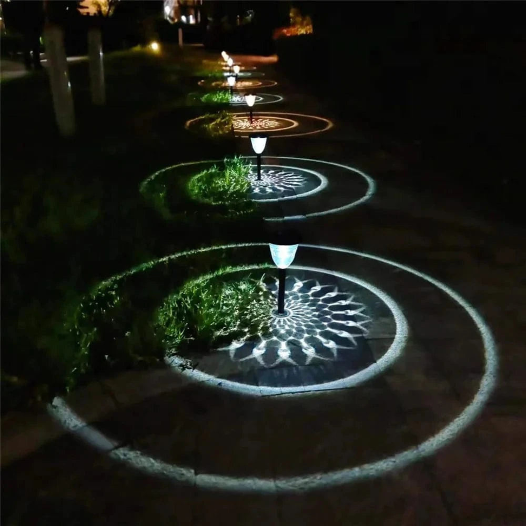 Solar Tuinlamp met Mandala Schaduwprojectie en Oplaadbare Batterij