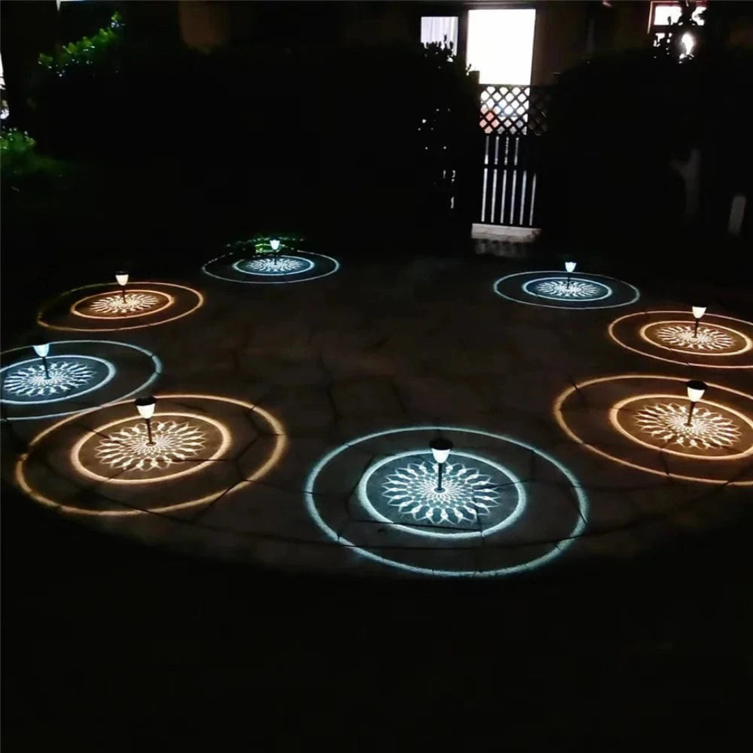 Solar Tuinlamp met Mandala Schaduwprojectie en Oplaadbare Batterij