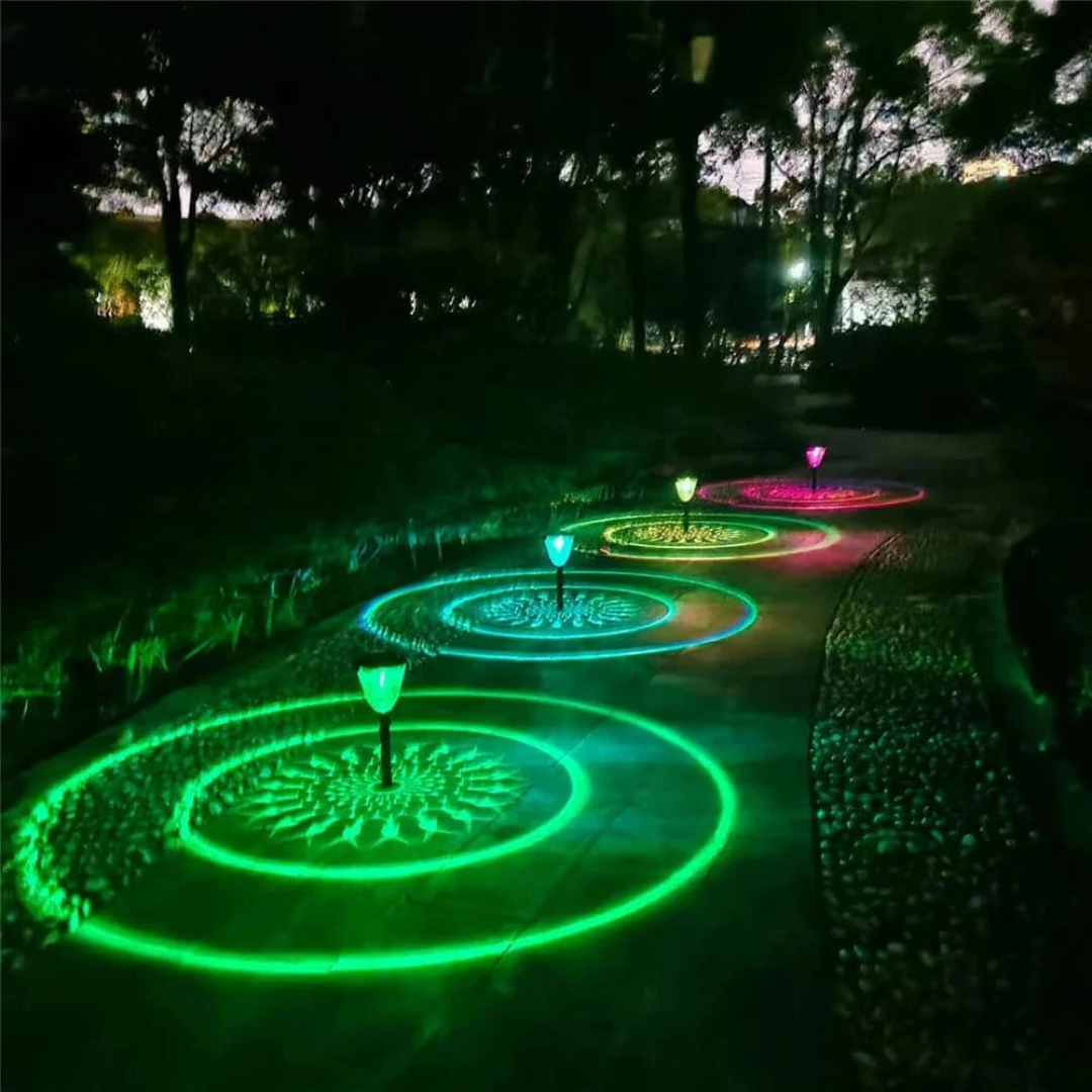 Solar Tuinlamp met Mandala Schaduwprojectie en Oplaadbare Batterij