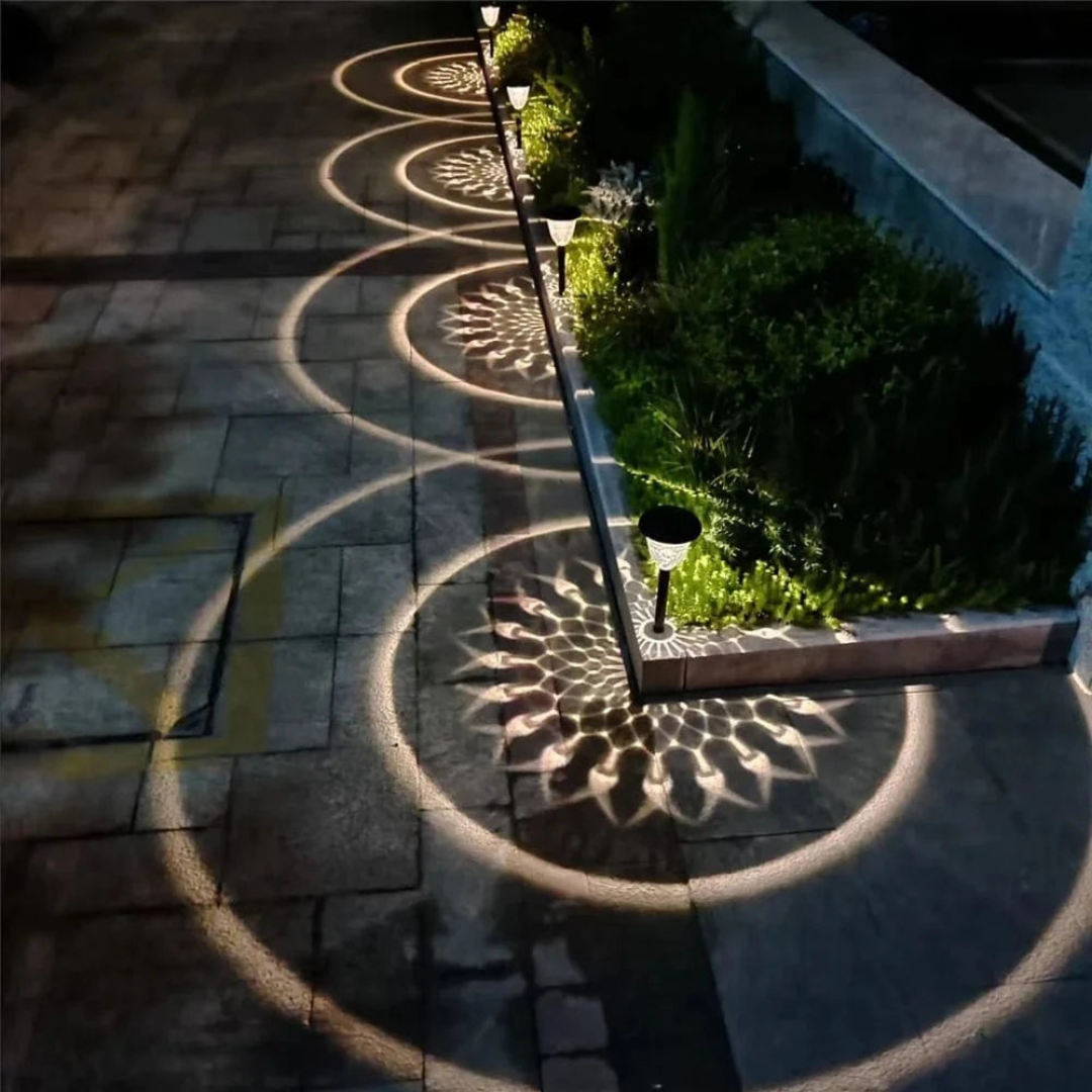 Solar Tuinlamp met Mandala Schaduwprojectie en Oplaadbare Batterij