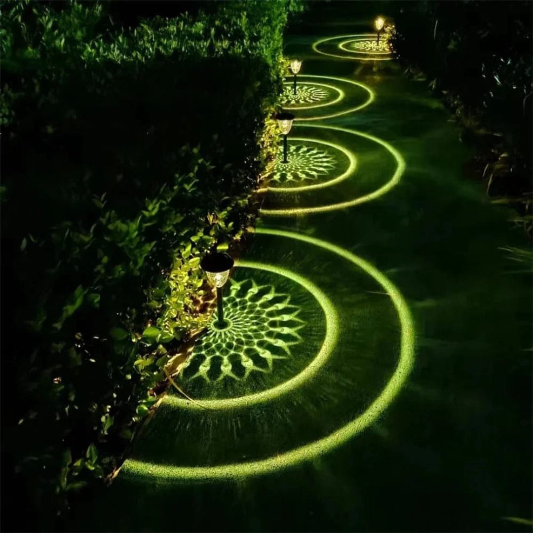 Solar Tuinlamp met Mandala Schaduwprojectie en Oplaadbare Batterij