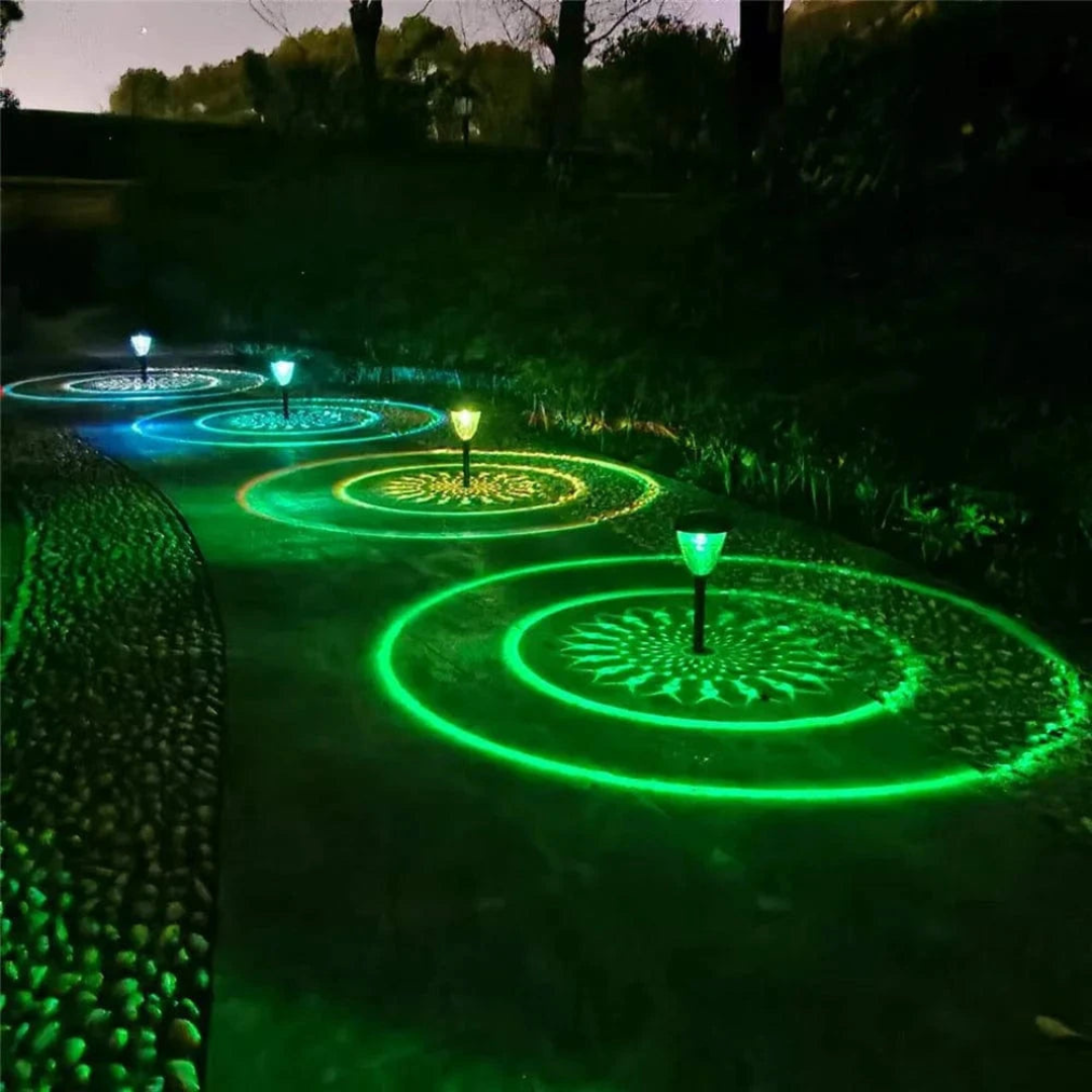 Solar Tuinlamp met Mandala Schaduwprojectie en Oplaadbare Batterij
