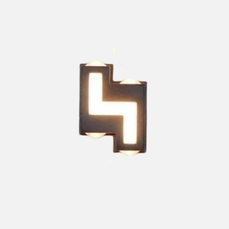 Zwarte Buiten Wandlamp met 7 LED's – Waterdicht en Duurzaam Verlichting