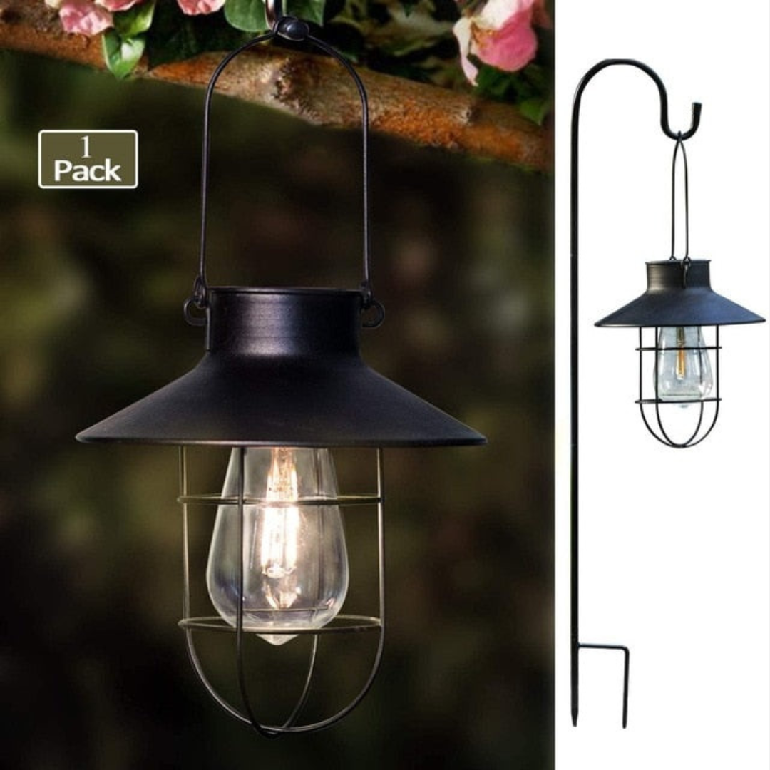 Hangende Buitenlamp met Sensor – Solar Tuinverlichting met Warme LED Verlichting
