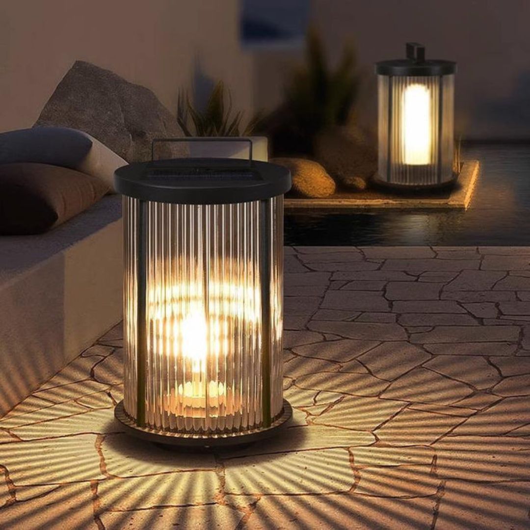 Kristallen Buitenlamp Zonne Energie met Retro Ontwerp – Waterdichte Solar Wandlamp