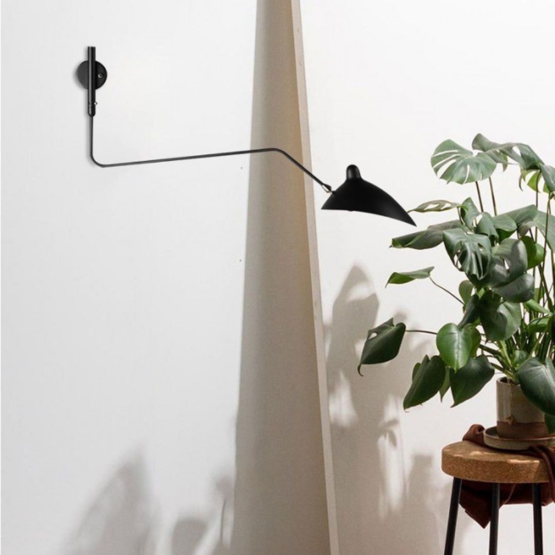 Verstelbare Wandlamp E14 Zwart/Wit 1-2 Koppen