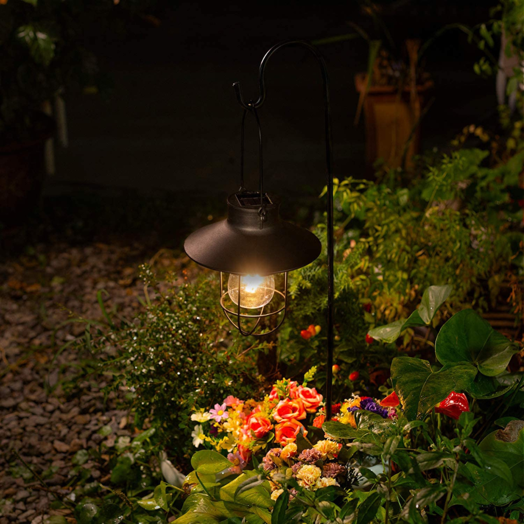 Hangende Buitenlamp met Sensor – Solar Tuinverlichting met Warme LED Verlichting