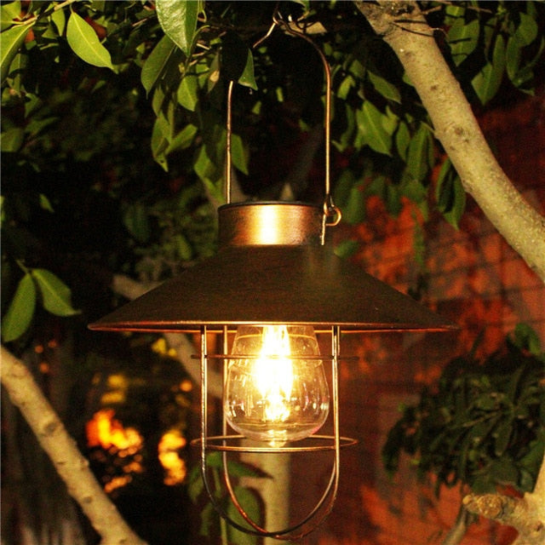 Hangende Buitenlamp met Sensor – Solar Tuinverlichting met Warme LED Verlichting