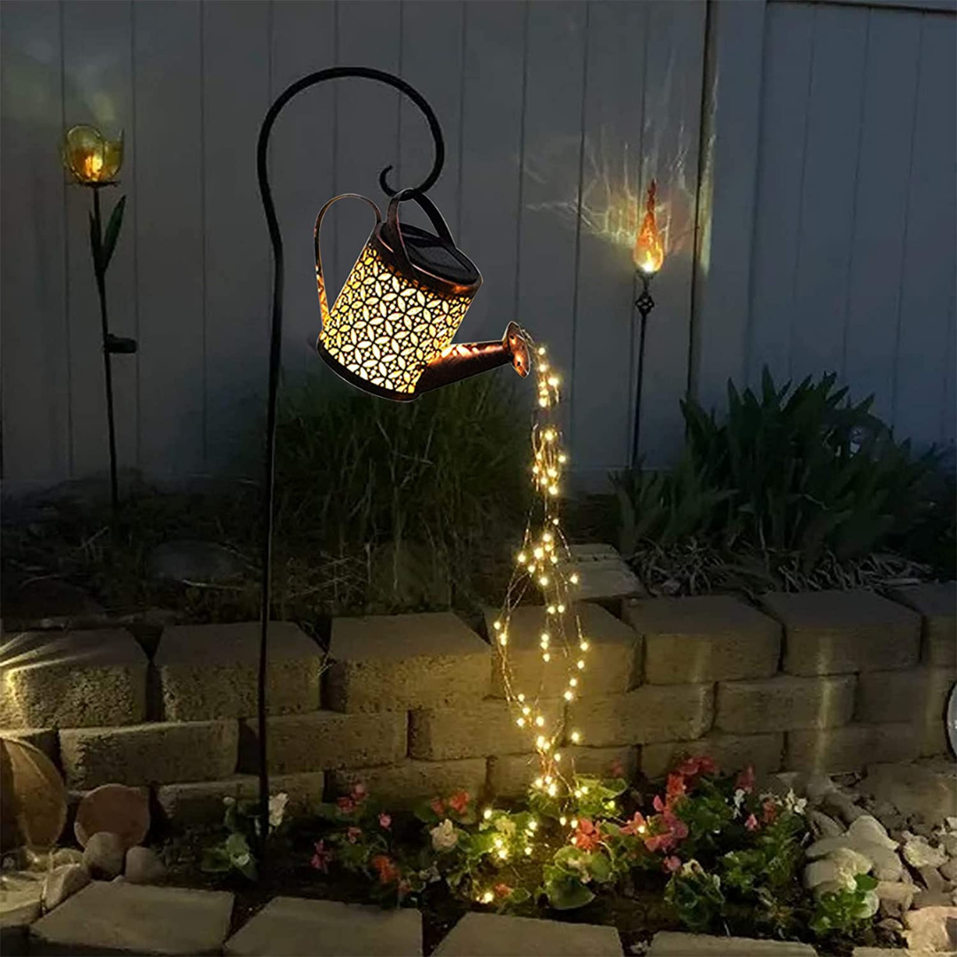 Solar Tuinverlichting Stervormig Warm Wit Licht 80cm Automatisch Aan/Uit