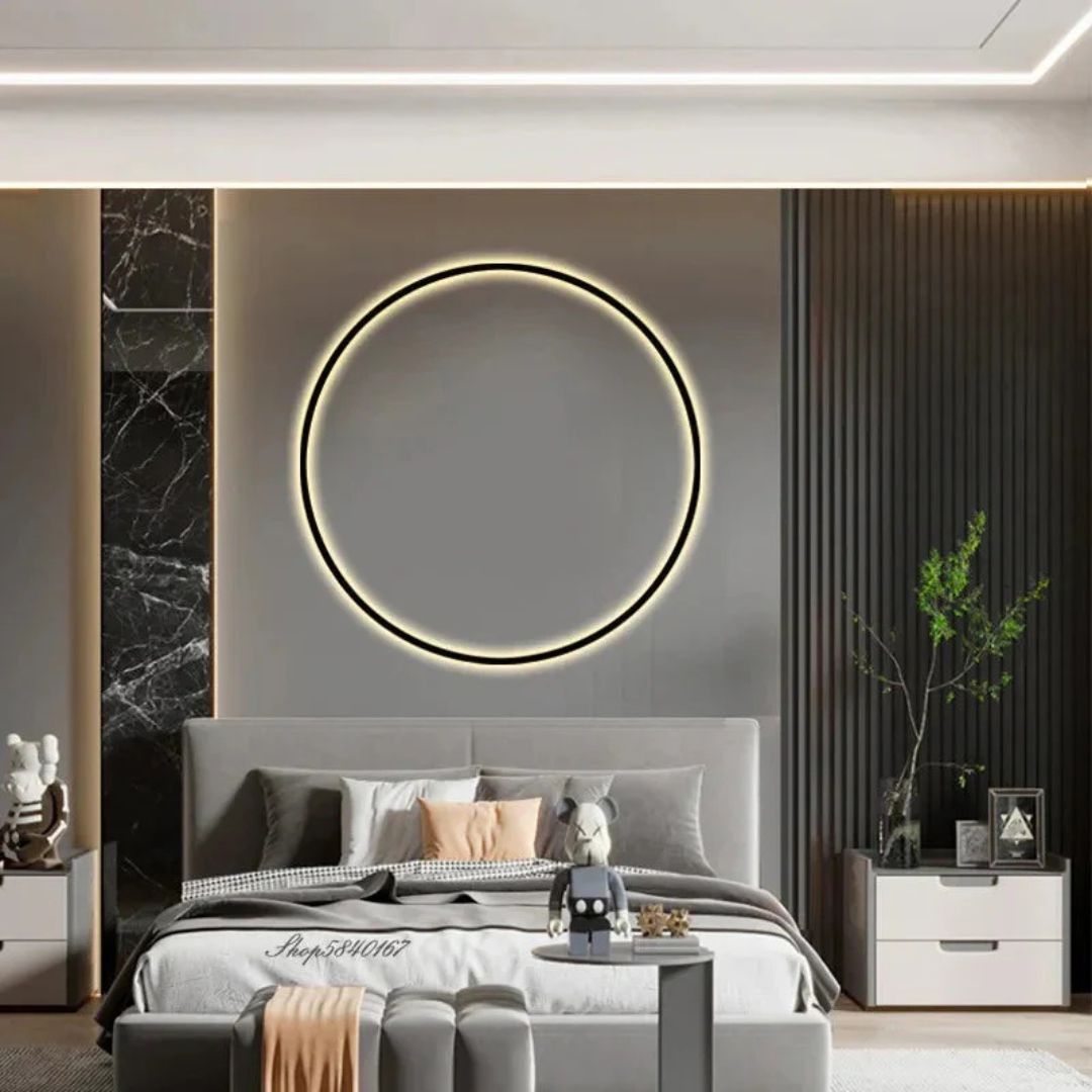 LED Wandlamp Moderne Minimalistische Cirkel – Warm Zwart of Goud