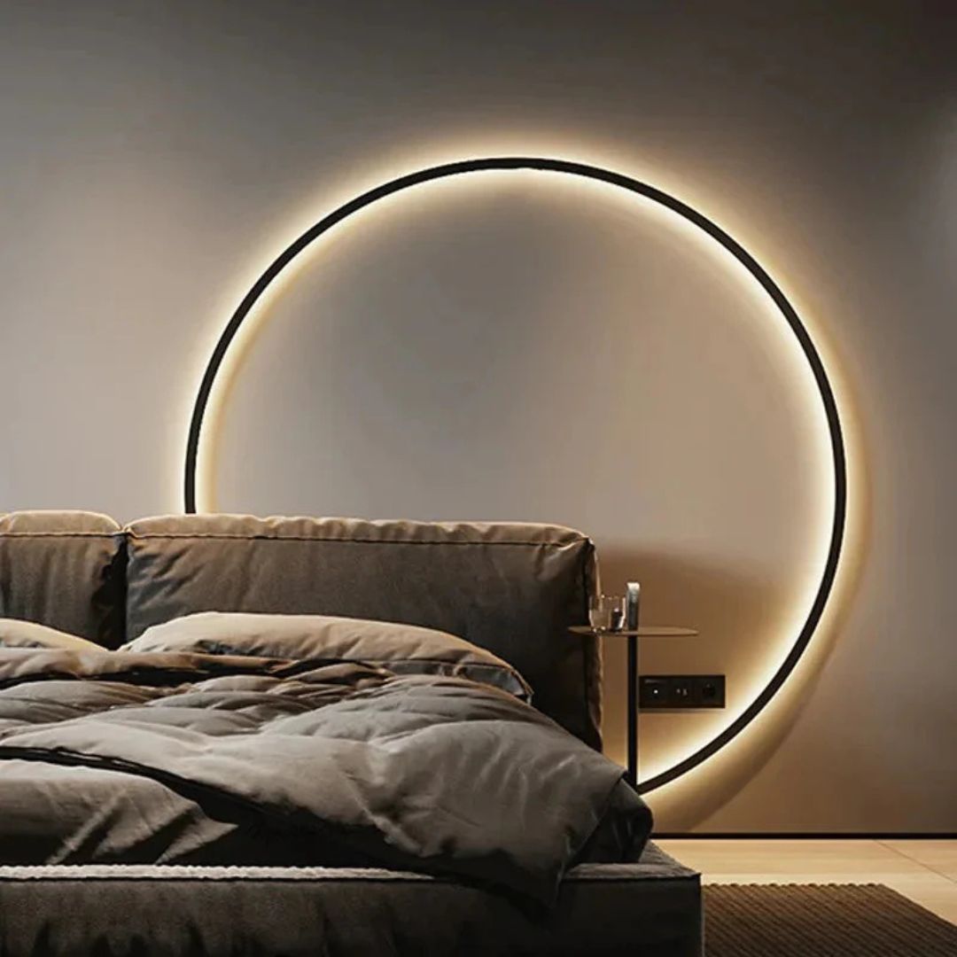 LED Wandlamp Moderne Minimalistische Cirkel – Warm Zwart of Goud