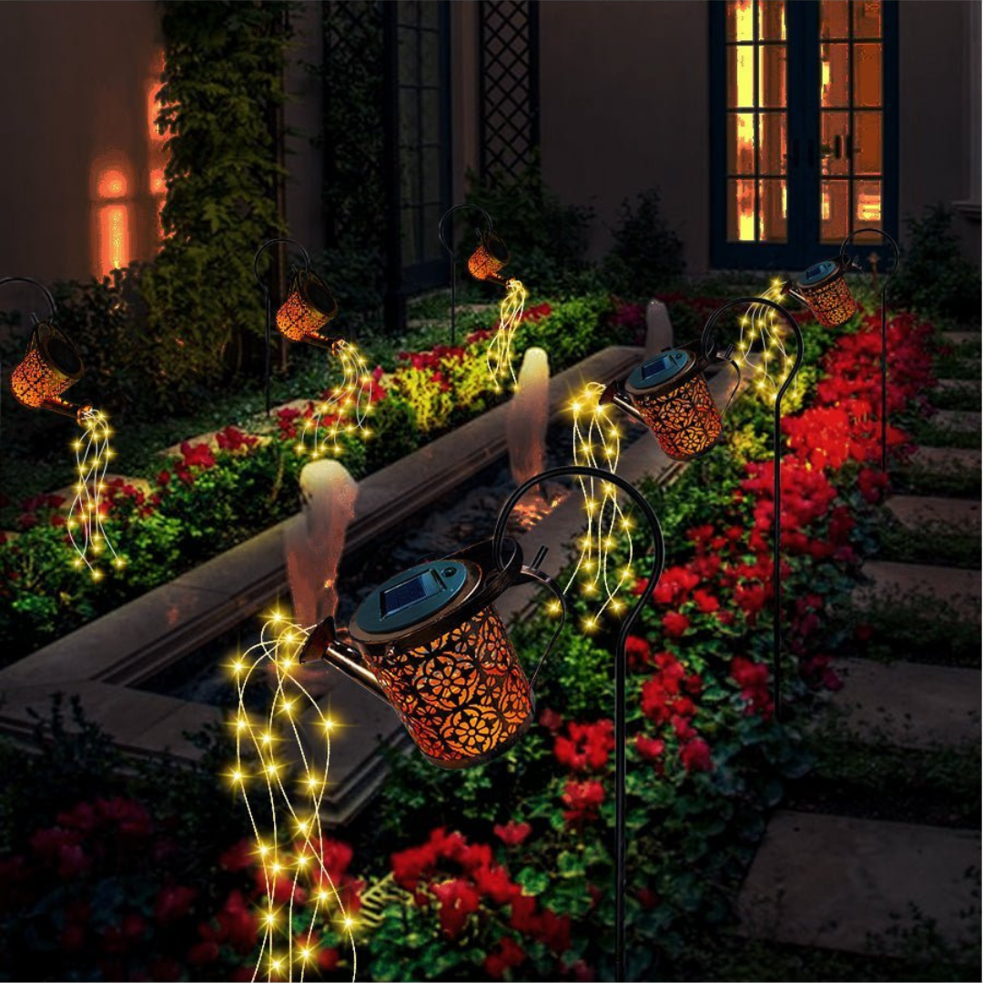 Solar Tuinverlichting Stervormig Warm Wit Licht 80cm Automatisch Aan/Uit