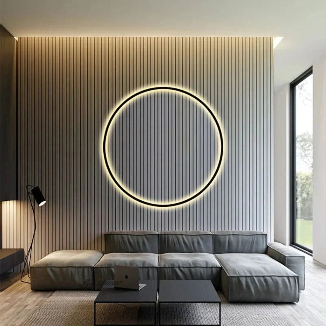 LED Wandlamp Moderne Minimalistische Cirkel – Warm Zwart of Goud