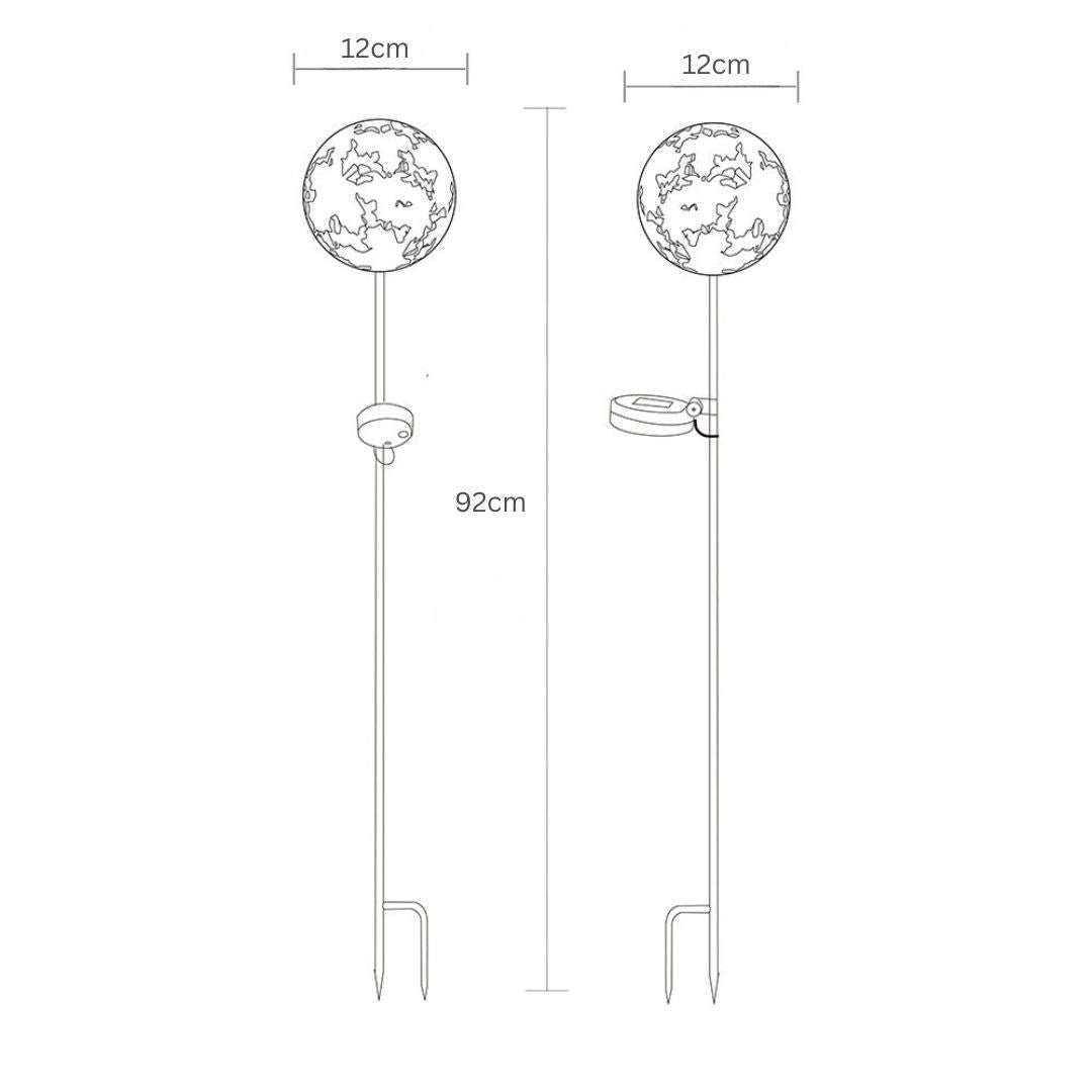 Solar Tuinlamp LED Esdoornblad Roestkleurig Metaal IP44