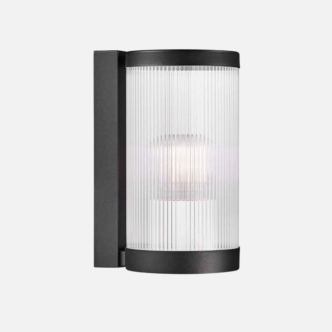 Moderne Wandlamp met Ribbelglas en Aluminium – Sfeervolle Muurlamp 25 cm