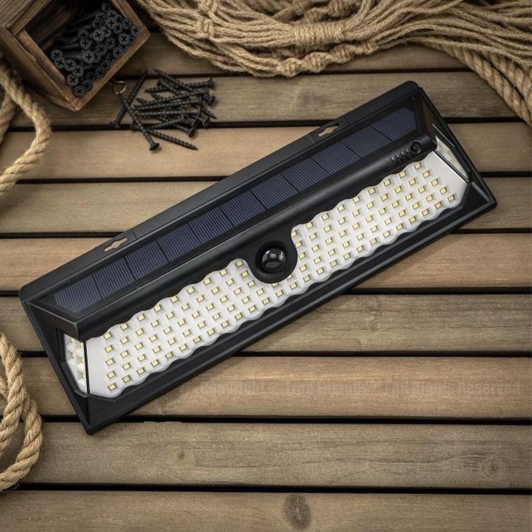 Solar Wandlamp Buiten met 120 LED's en Bewegingssensor - Weerbestendig