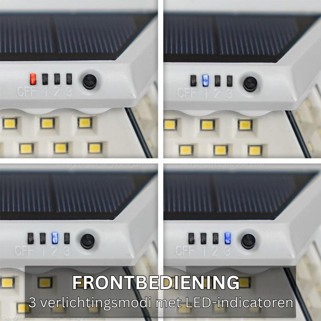 Solar Wandlamp Buiten met 120 LED's en Bewegingssensor - Weerbestendig