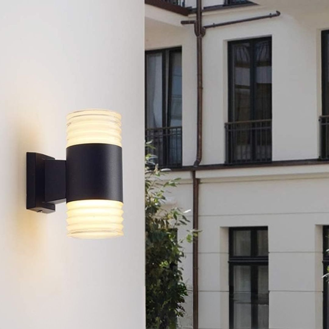 LED Buiten Wandlamp met Minimalistisch Ontwerp en 2x6W Verlichting – Zwart Aluminium