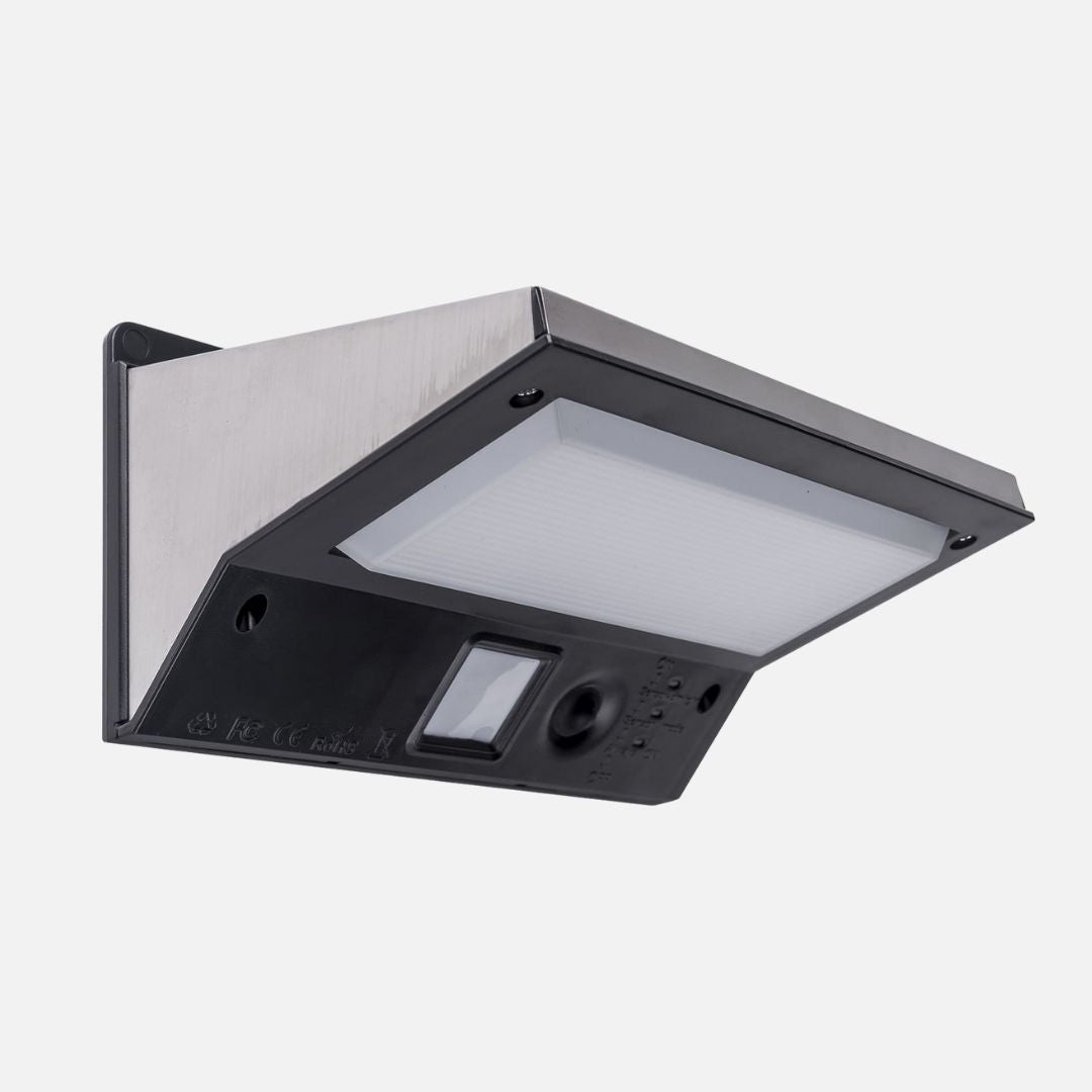 LED Solar Wandlamp Buiten met Bewegingssensor - Zwart, IP44 Waterdicht