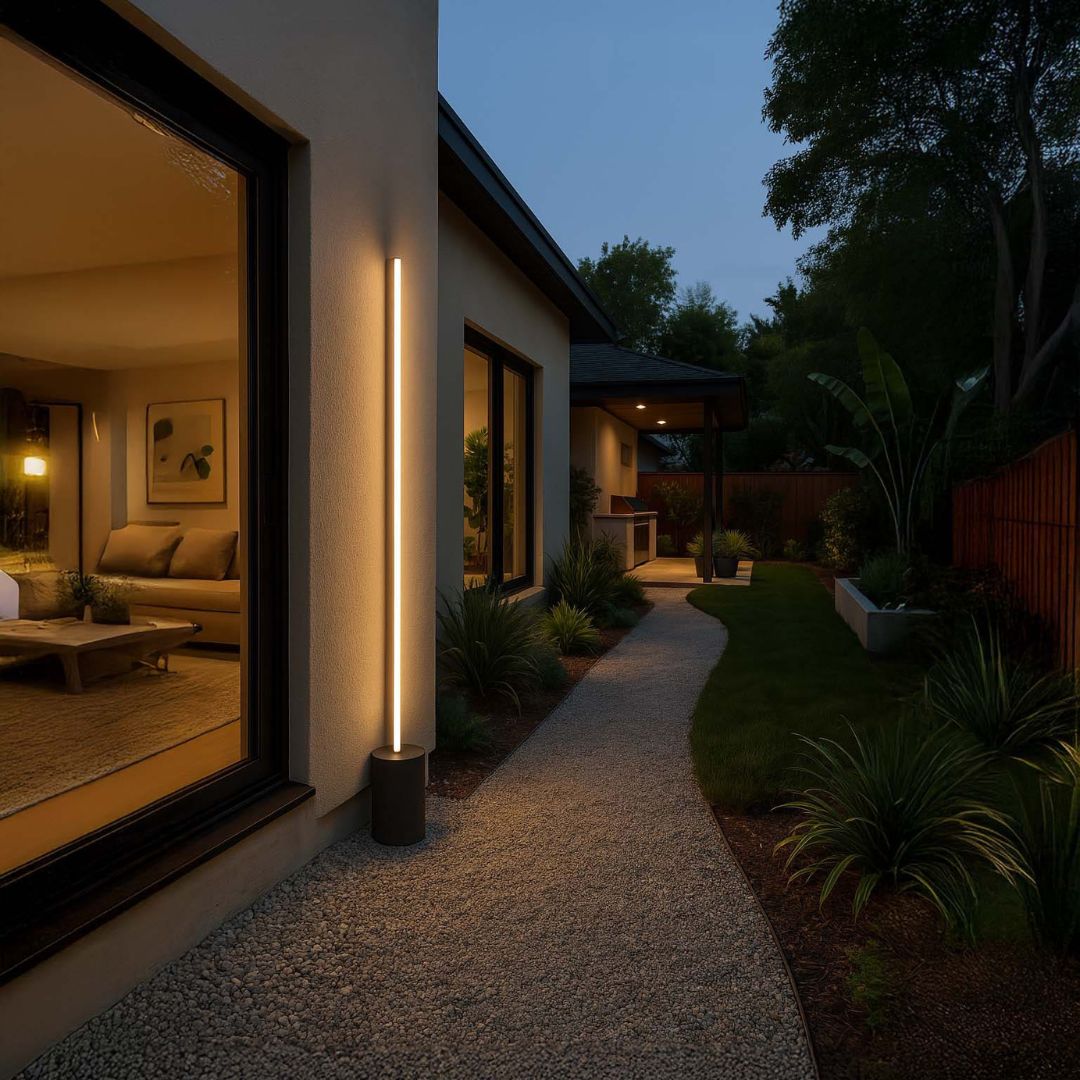 Moderne Buitenlamp met IP65 Bescherming en Mat-Zwarte Afwerking