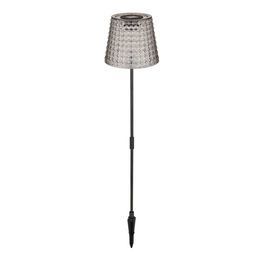 Zonne-LED tuinlampen met grondpin, zwart rookplastic