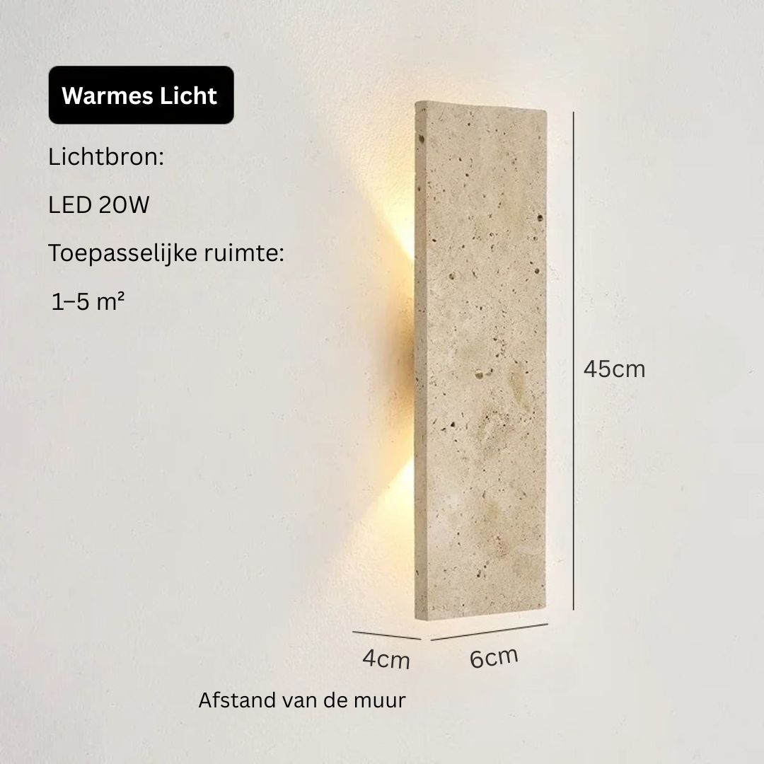 Buiten Wandlamp Natuursteen LED, IP65 Waterdicht voor Tuin en Balkon