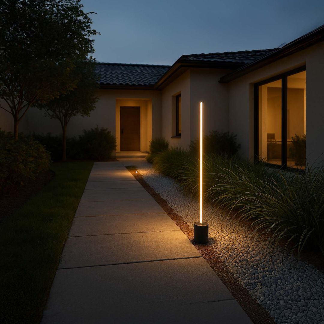 Moderne Buitenlamp met IP65 Bescherming en Mat-Zwarte Afwerking
