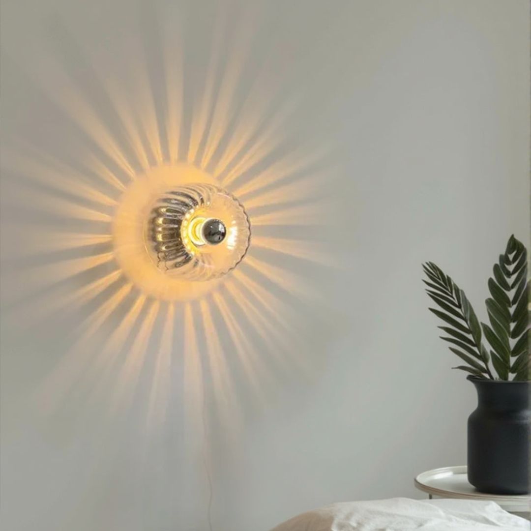 Nordic Bauhaus Wandlamp van Glas en IJzer - Minimalistisch Design voor Binnen