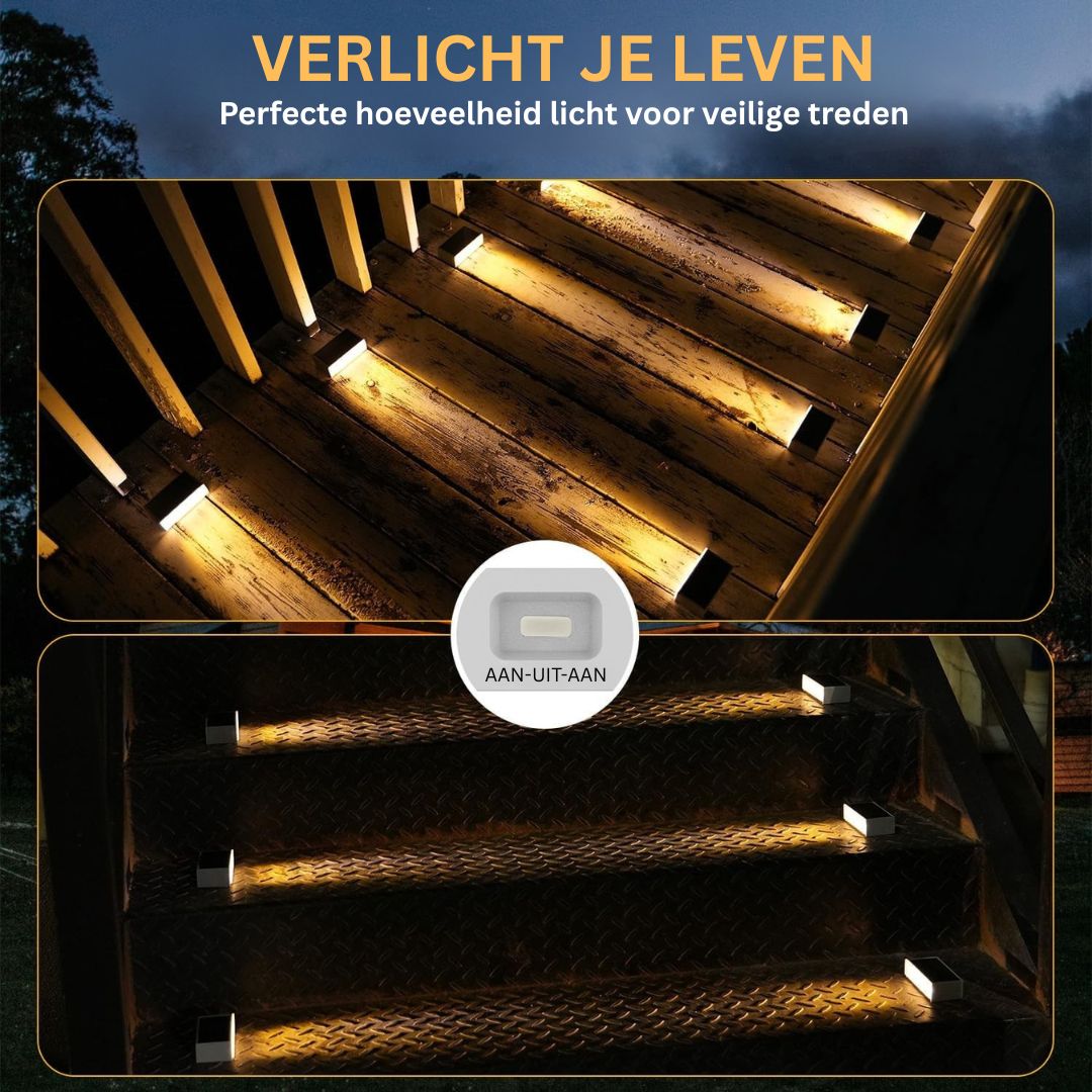Solar Trapverlichting Buiten Waterdicht LED Deckverlichting voor Trappen