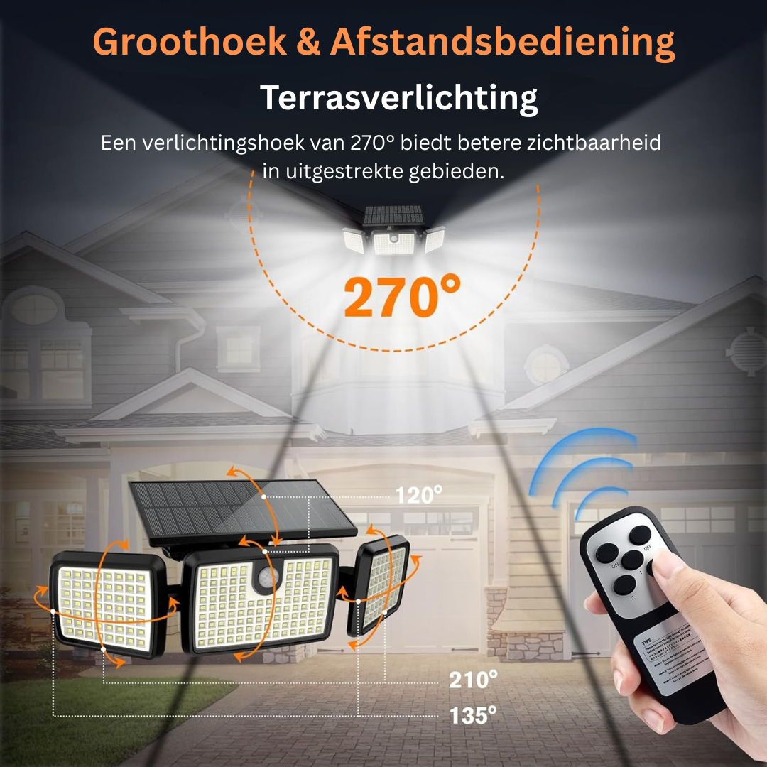 Solarbewegingssensor Deckverlichting voor Buiten met 232 LEDs en Afstandsbediening